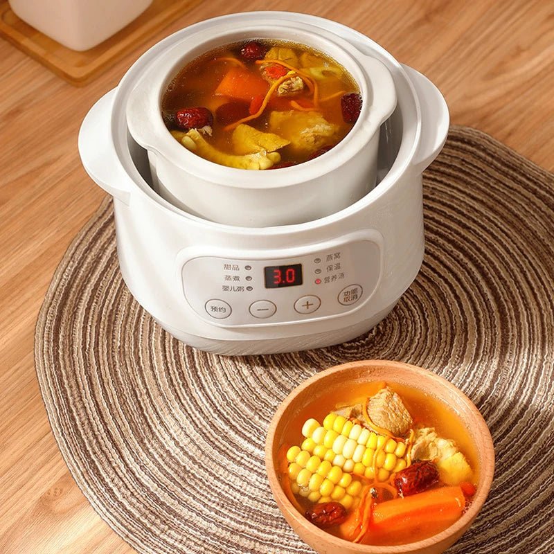 200W Electric Slow Cooker Food Steamer Stew Cup Multicooker Ceramic Pot Cubilose Stew Pregnant Tonic Baby Supplement Food Warmer - tutto per te