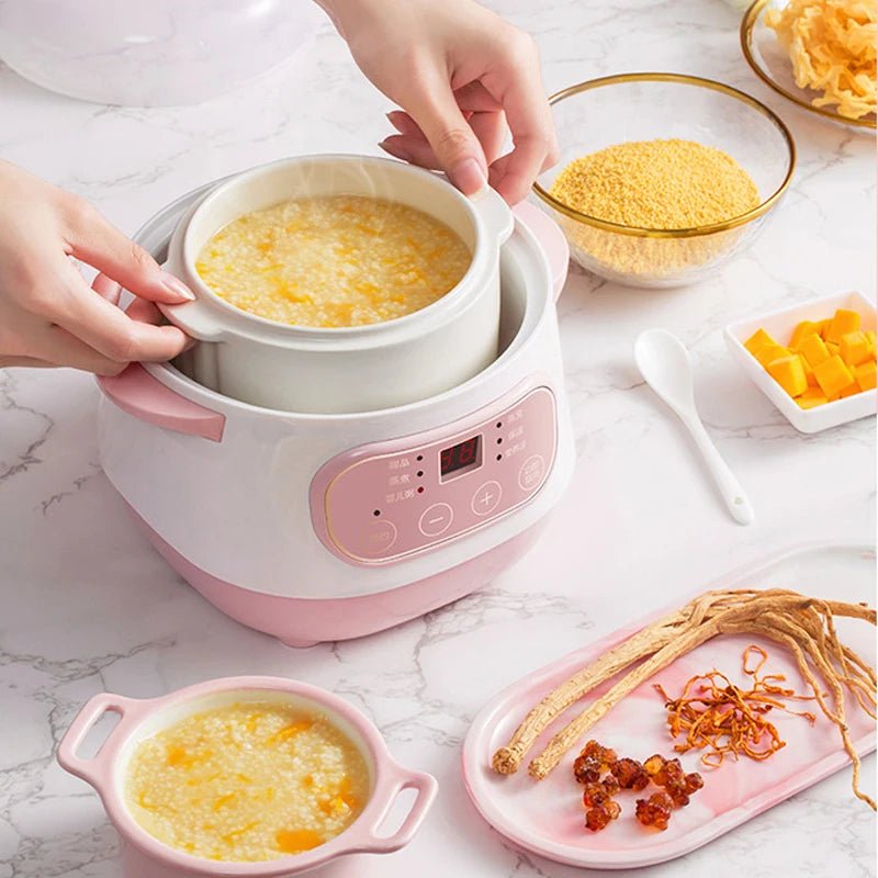 200W Electric Slow Cooker Food Steamer Stew Cup Multicooker Ceramic Pot Cubilose Stew Pregnant Tonic Baby Supplement Food Warmer - tutto per te