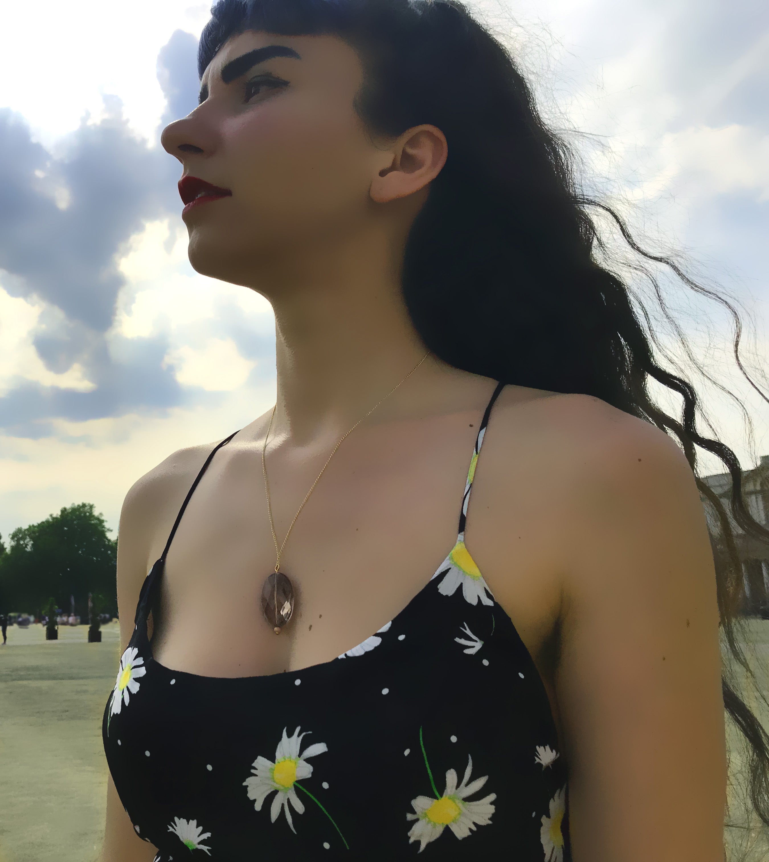 Limited Edition Smoky quartz and 9k yellow gold necklace | by nlanlaVictory-1