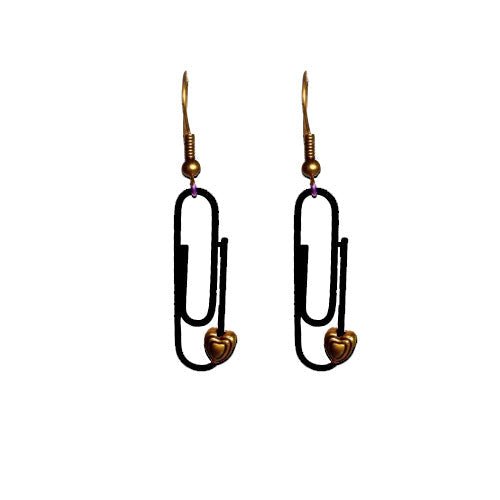 Black Personalised Paperclip Earrings | by lovedbynlanla - tutto per te