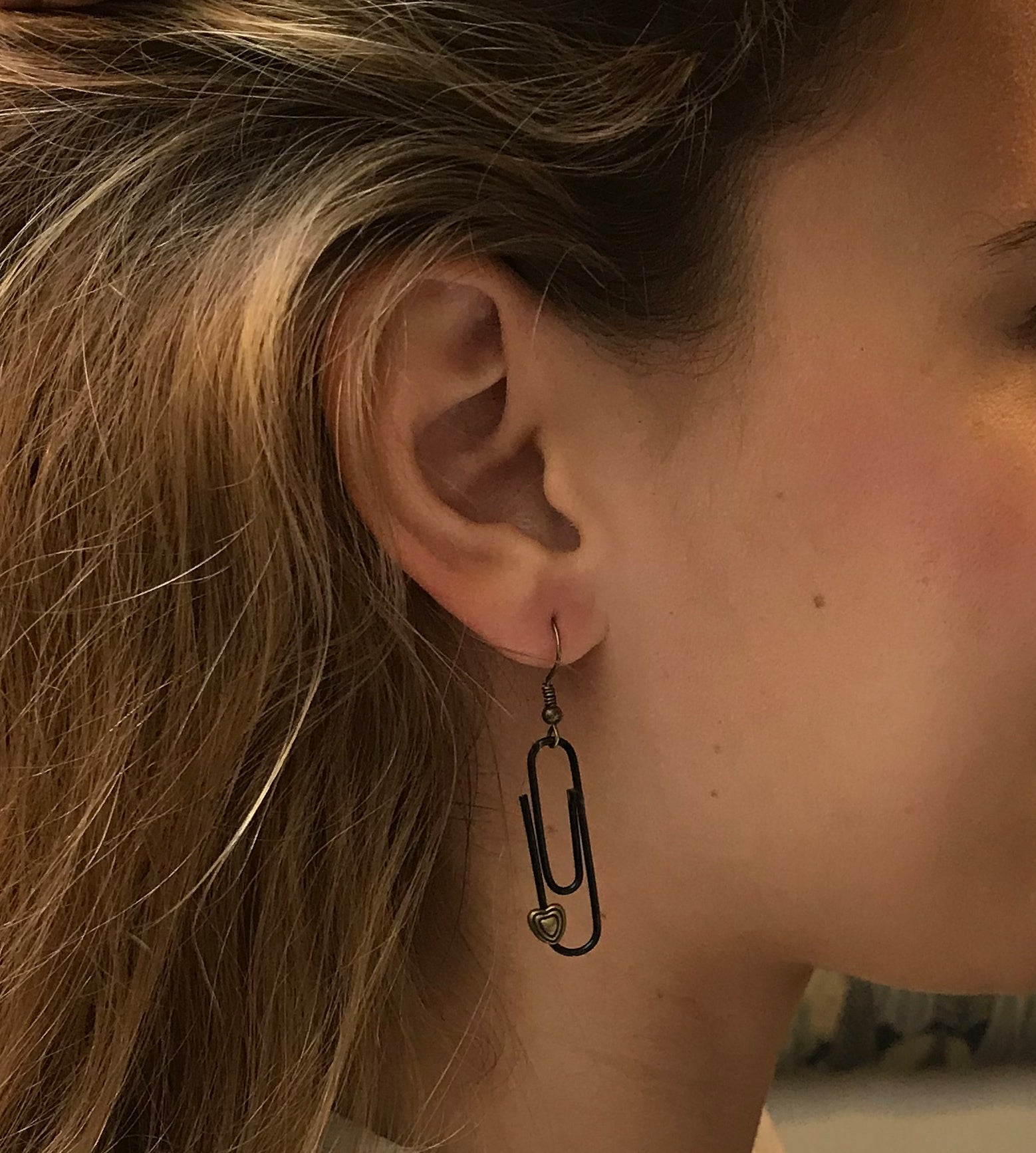 Black Personalised Paperclip Earrings | by lovedbynlanla - tutto per te