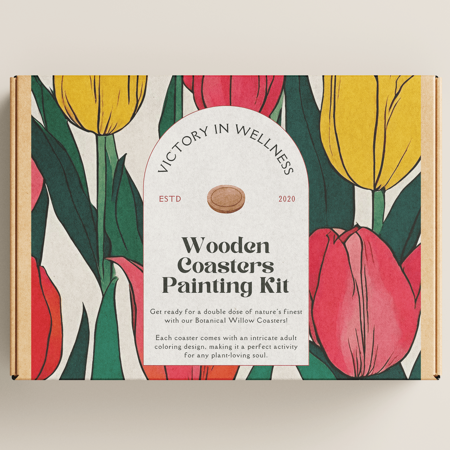 Botanical Willow Coasters with Adult Coloring Designs, Nature - Inspired Coloring Activity, Home Decor | by Victory In Wellness - tutto per te