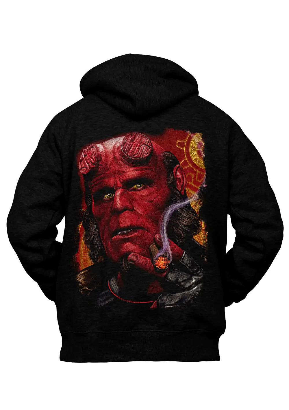 Felpa con Cappuccio Hellboy Retro Nera-0