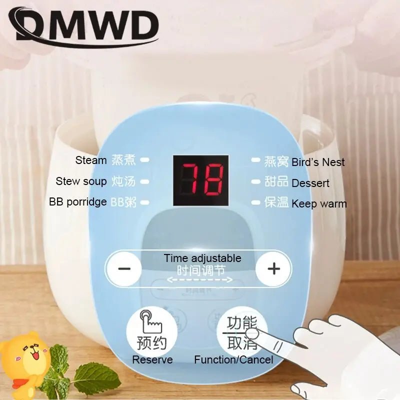 Multifunction Slow Cooker Baby Porridge Soup Bird's Nest Stew Pot Automatic Cooking machine Electric Food Steamer Ceramic liner - tutto per te
