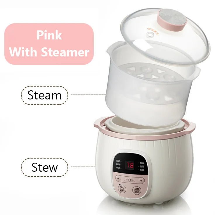 Multifunction Slow Cooker Baby Porridge Soup Bird's Nest Stew Pot Automatic Cooking machine Electric Food Steamer Ceramic liner - tutto per te