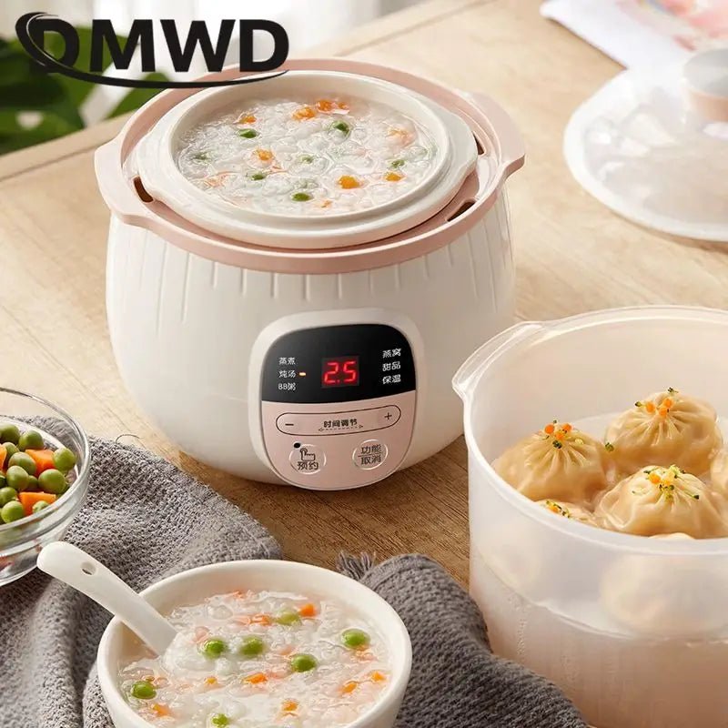 Multifunction Slow Cooker Baby Porridge Soup Bird's Nest Stew Pot Automatic Cooking machine Electric Food Steamer Ceramic liner - tutto per te