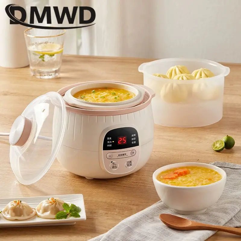 Multifunction Slow Cooker Baby Porridge Soup Bird's Nest Stew Pot Automatic Cooking machine Electric Food Steamer Ceramic liner - tutto per te