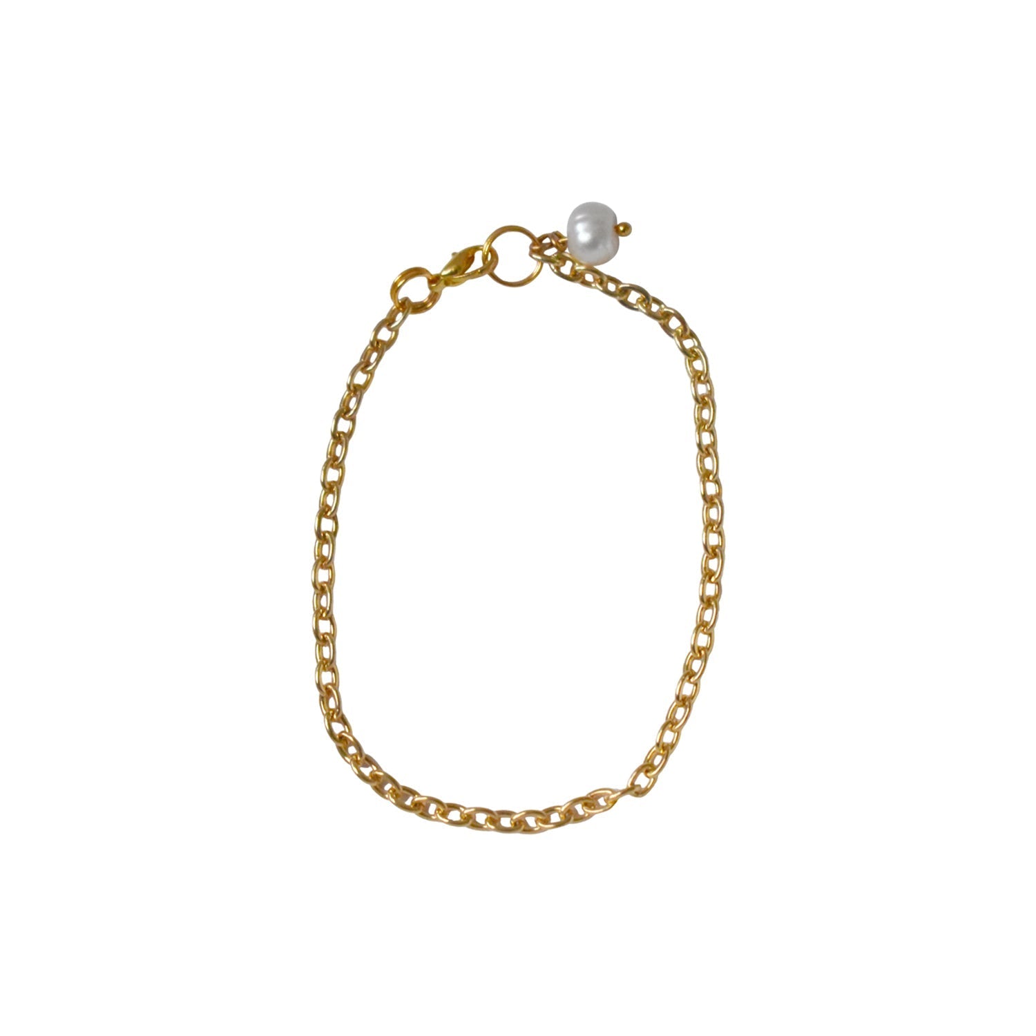 Pearl adjustable bracelet or anklet on gold plated chain | by Ifemi Jewels - tutto per te