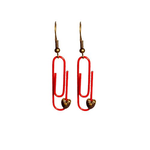 Red Personalised Paperclip Earrings | by lovedbynlanla - tutto per te