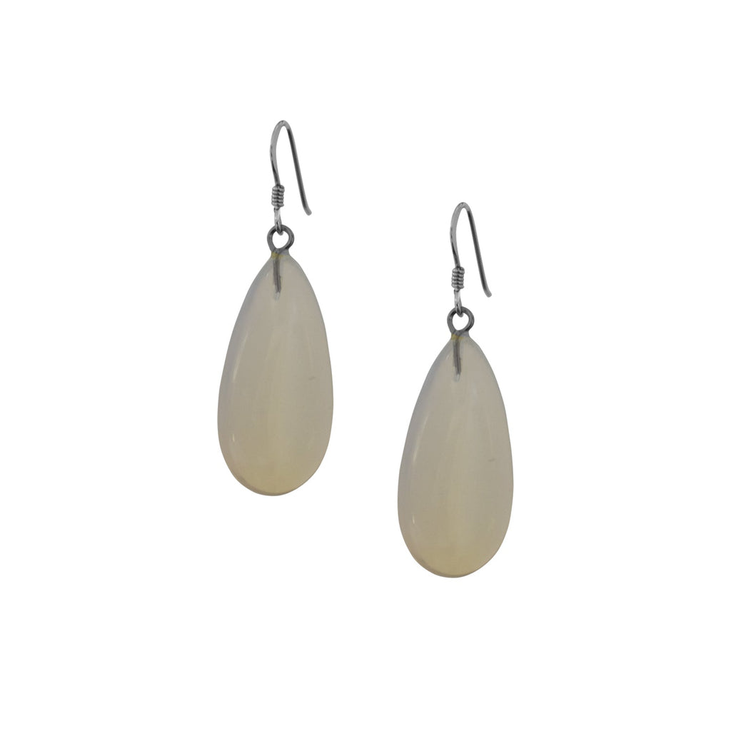 Sea Glass Opal Sterling Silver Earrings, Minimalist Earrings, Bloom Collection | by nlanlaVictory - tutto per te